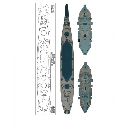 1/700 USS Missouri (BB-63) Wooden Deck for Academy kit #14214