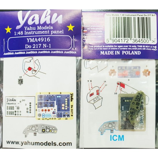 1/48 Dornier Do-217N-1 Instrument Panel for ICM kits