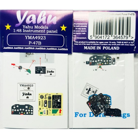 1/48 P-47B Thunderbolt Instrument Panel for Dora Wings kits