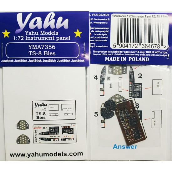 1/72 TS-8 Bies Instrument Panel for Answer kits