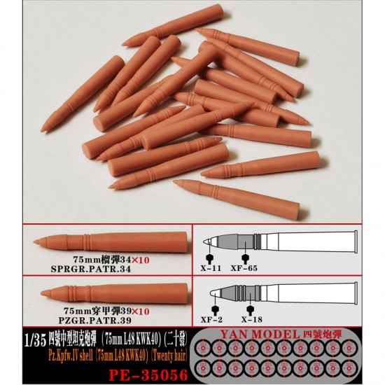 1/35 PzKpfw.IV Shell 75mm L48 KWK40 (Twenty hair)