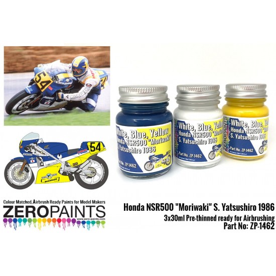 Honda NSR500 "Moriwaki" S. Yatsushiro 1986 Paints 3x30ml for Blue Stuff BS-12012