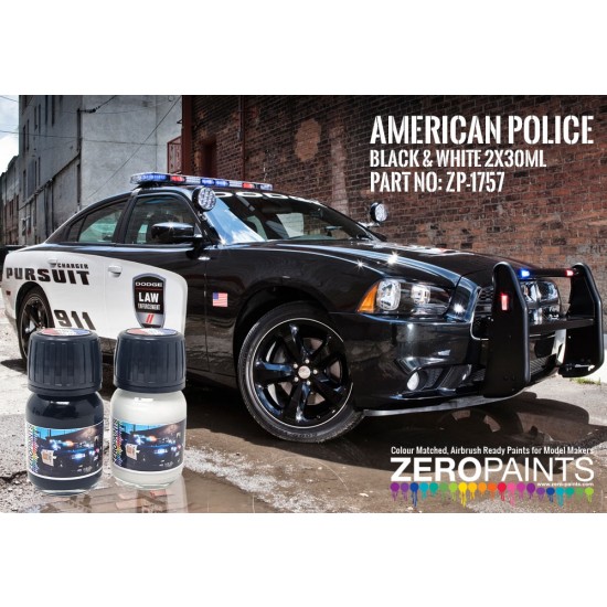 American Police Car Black/White (2x 30ml)