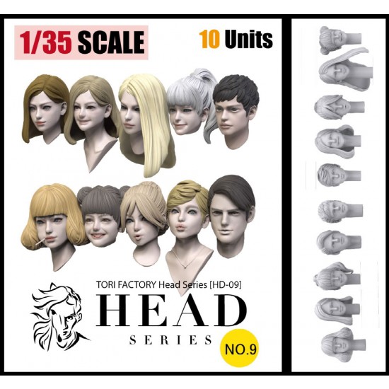 1/35 Head Series - Young People (10 different heads)