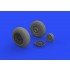 1/48 North American P-51D Mustang Wheels Pointed Cross Tread Set for Eduard kits