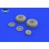 1/48 P-51B/C Mustang Wheels Diamond Tread for Eduard kits