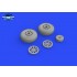 1/48 P-51B/C Mustang Wheels Diamond Tread for Eduard kits