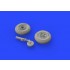 1/72 Supermarine Spitfire Mk.VIII 4-Spoke Wheels Set with Smooth Tyre for Eduard kit