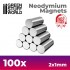 100x Neodymium Magnet 2x1mm (N52)