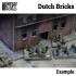 Putty/Clay Textured Rolling Pin #DUTCH Bricks for 1/144 1/100 1/72 (12, 15, 20mm scale)