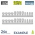 1/48 Miscellaneous Small Industrial Lights (24pcs, transparent)