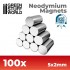 100x Neodymium Magnets 5x2mm (N35)