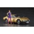 1/24 Japanese Toyota 2000GT Gold Vintage Car w/60s Girl's Figure [SP533]