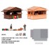 HO Scale Themed Set 'Medieval Market' (2 stall kits, 2 figures, 7 accessories, adhesive)