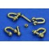 Brass Shackles (4pcs, Type:B, H: 8.6mm, D: 5.6mm, R: 1.4mm) for military vehicles