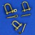 Brass Shackles (4pcs, Type:M, H: 12.2mm, D: 7.6mm, R: 1.9mm) for military vehicles