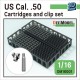 1/16 US Cal. .50 Cartridges and Clip set (over 120pcs each, 3D printed)