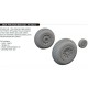 1/72 P-51D Mustang Wheels Block Tread 2 for Eduard kits