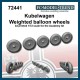 1/72 Kubelwagen Weighted Desert "Balloon" Wheels for Academy kit