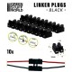 2-pins Linker Plugs Black (10pcs, to connect multiple LED lights)