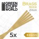 Pinning Brass Alloy Rods (thickness: 2mm, length: 250mm, 5pcs)