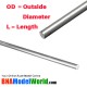 Round Aluminum Rod - OD: 7.94mm, L: 305mm