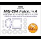 1/48 Mikoyan MiG-29A Fulcrum A Masking for Academy #2116/2128/02116/12263