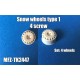 1/24 16'' Snow Wheels Type 1, 4 Screw