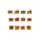 HO Scale Red Blossoming Flower (12 Boxes)