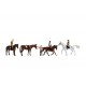 HO Scale Riders (4 figures) & Horses (4pcs)