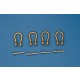 1/35 Brass Shackles (4pcs, Type:A, H: 9.5mm, D: 6.5mm, R: 1.5mm) for military vehicles