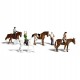 HO Scale Horseback Riders (4 horses, 4 riders)